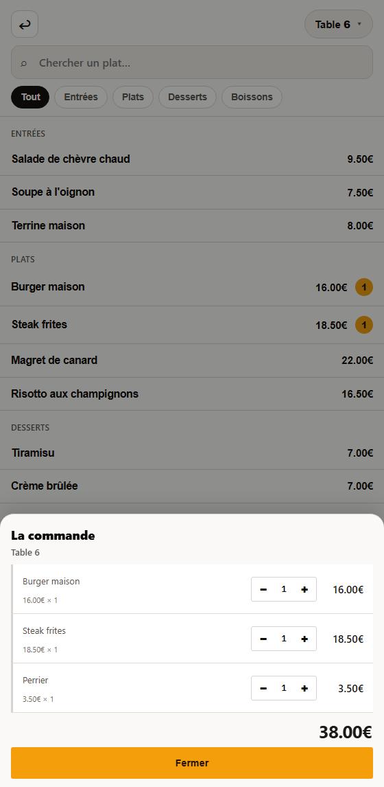 Le tiroir de saisie ouvert par-dessus la carte